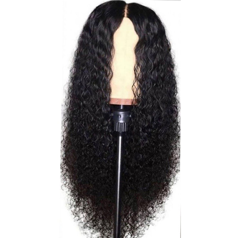 Water Wave Human Hair Full Lace Wig 13x6 Frontal Lace Wig Naturlal Black #1B