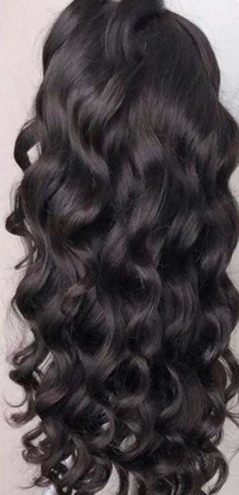 Loose Wave Human Hair Full Lace Wig 13x6 Frontal Lace Wig Naturlal Black #1B