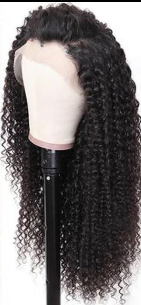 Kinky Curly Human Hair Full Lace Wig 13x6 Frontal Lace Wig Naturlal Black #1B